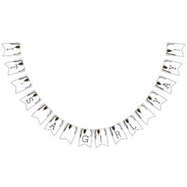 Banderines Baby Shower Gold Pingüino, Banner Swallowtail