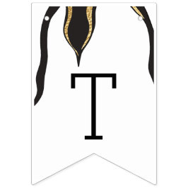 Banderines Baby Shower Gold Pingüino, Banner Swallowtail