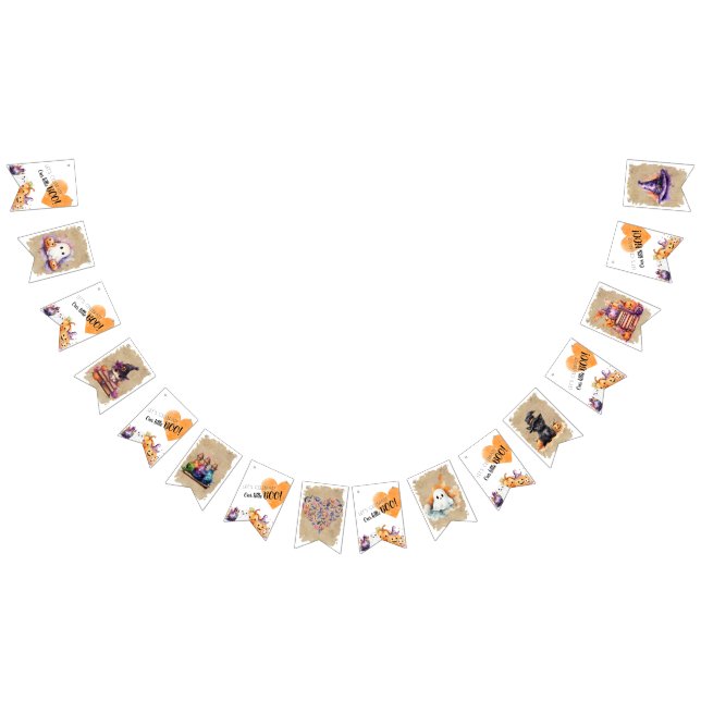 Banderines Baby Shower Halloween Un poco de ruido (Todo)