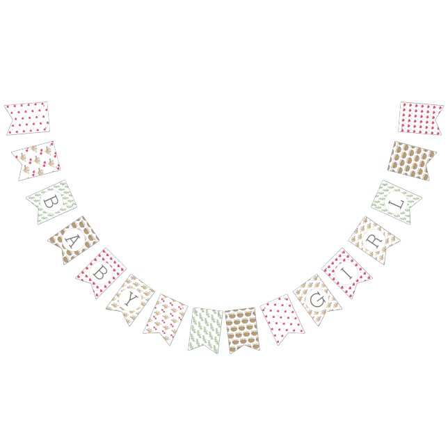 Banderines Baby Shower ilustrado por Baby Girl (Todo)