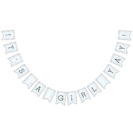 Banderines Baby Shower Pink/Blue/Castle, Banner Swallowtail