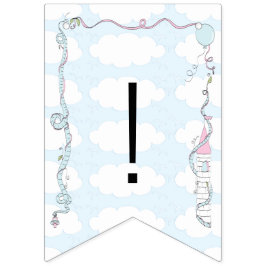 Banderines Baby Shower Pink/Blue/Castle, Banner Swallowtail
