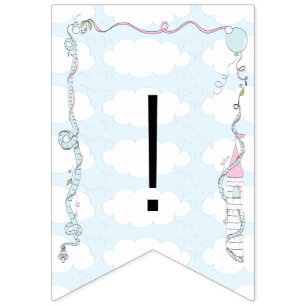 Banderines Baby Shower Pink/Blue/Castle, Banner Swallowtail