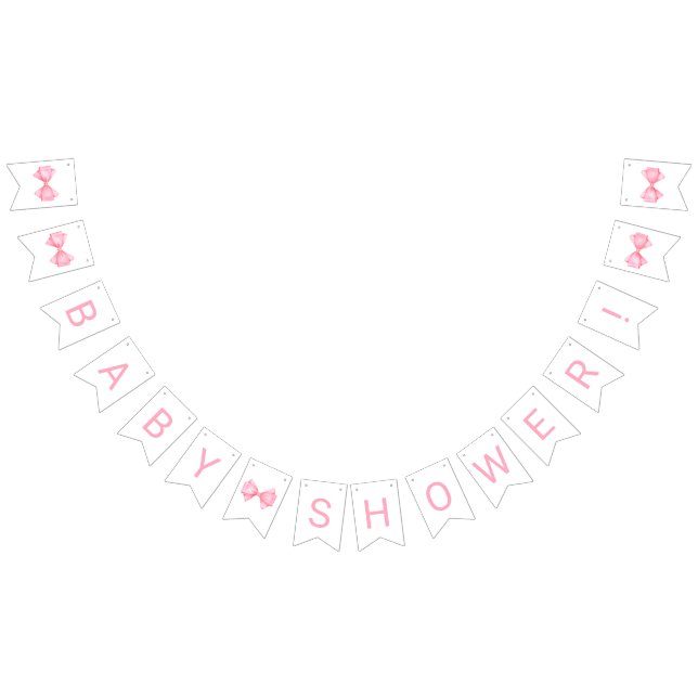 Banderines Baby Shower Pink Bow (Todo)
