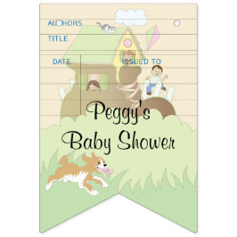 Banderines Baby Shower Pink/Library, Banner Swallowtail