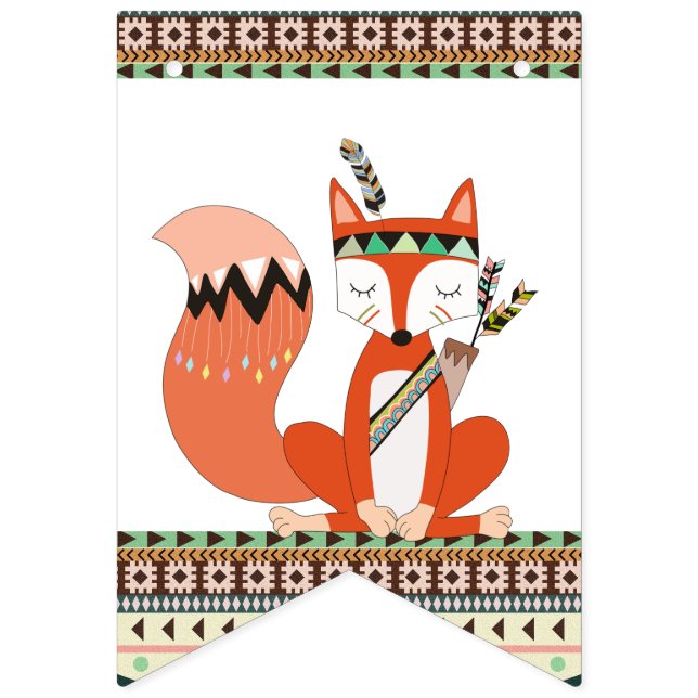 Banderines Baby Shower tribal (Primera bandera)