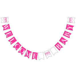 Banderines Baby Shower "Welcome Baby" (Bebé de bienvenida)