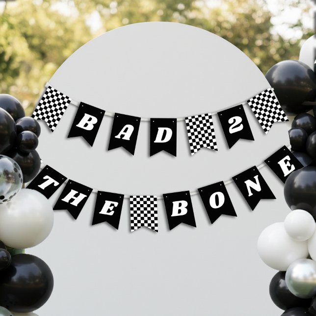 Banderines Bad 2 the Bone Checkered 2nd Birthday (Subido por el creador)
