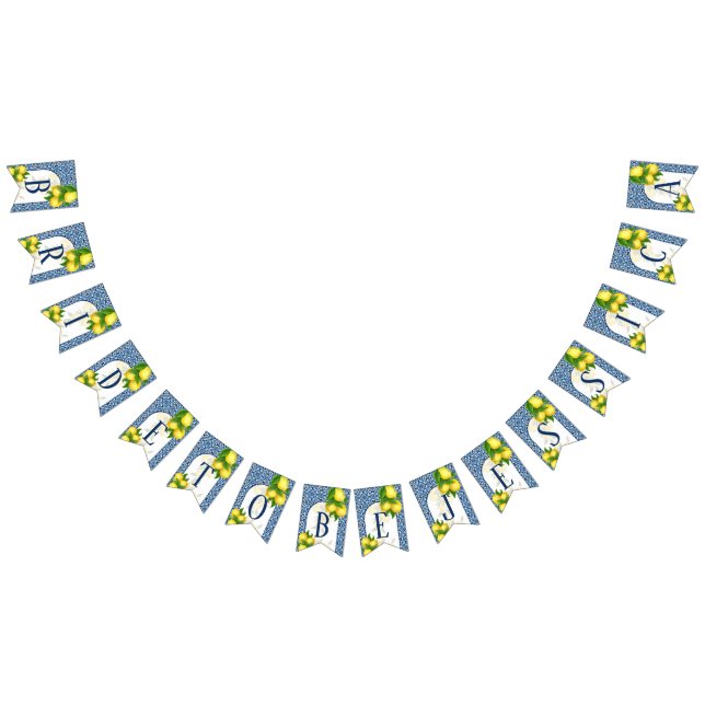 Banderines Baldosas azules de Amalfi limones novia a 7 letras (Todo)