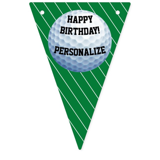 Banderines Ball de golf personalizado Feliz cumpleaños (Primera bandera)