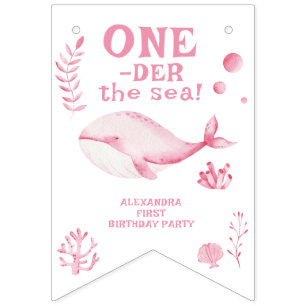 Banderines Ballena Rosa Un Cumpleaños Debajo Del Mar 1 