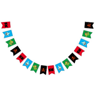 Banderines Banda divertida con temática pirata / calavera y c