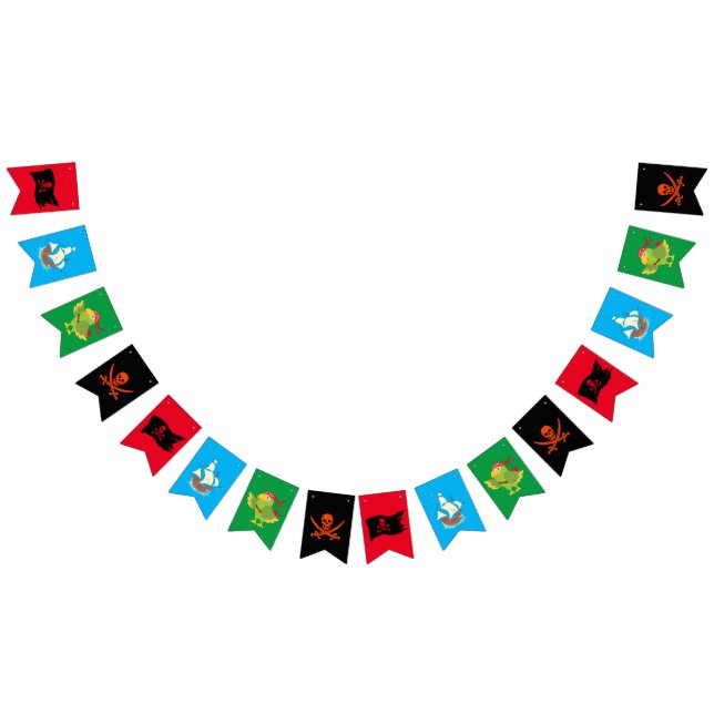 Banderines Banda divertida con temática pirata / calavera y c (Todo)