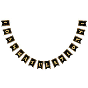 Banderines Banda moderna de compromiso de Purpurina negro y o