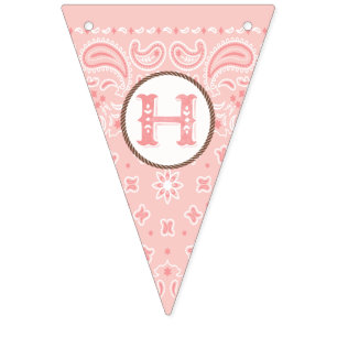 Banderines Bandana de vaca rosa Rubor   Cumpleaños feliz