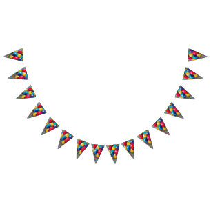 Banderines Banderín de cumpleaños género neutral con globos c