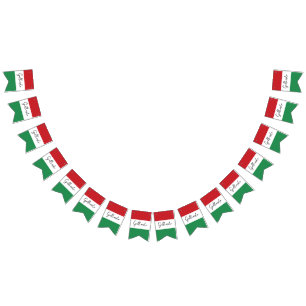Banderines Banderín de Reunión Familiar Italiana Rojo y Verde