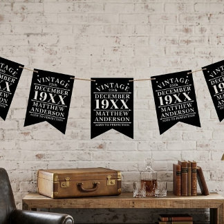 Banderines Banderín personalizado vintage envejecido a la per
