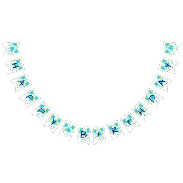 Banderines Banner azul feliz cumpleaños (Todo)