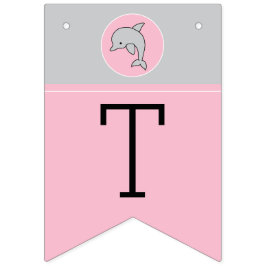 Banderines Banner Baby Shower Pink/Dolphin, Swallowtail