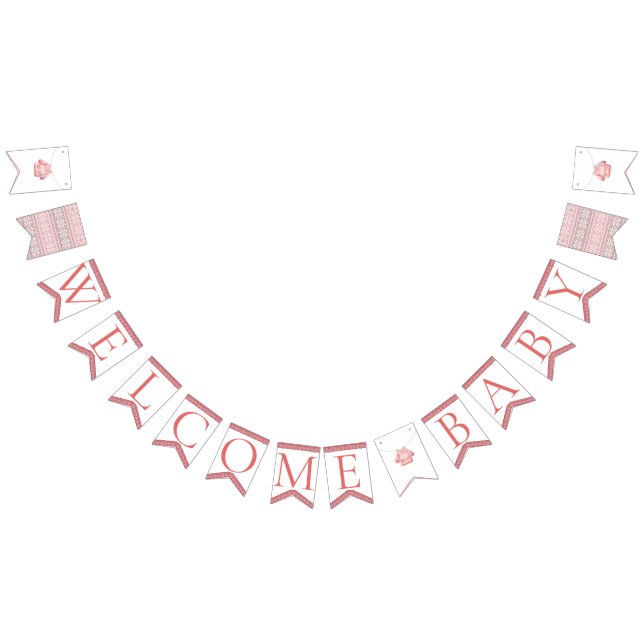 Banderines Banner Baby Shower PINK para suéter feo (Todo)