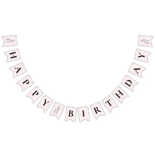 Banderines Banner Bunting Pink Gingham Birthday