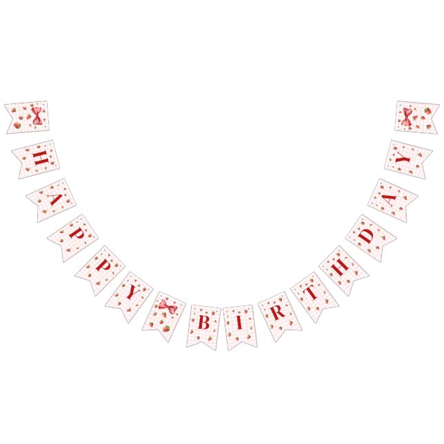 Banderines Banner de afinamiento de cumpleaños de fresa (Todo)