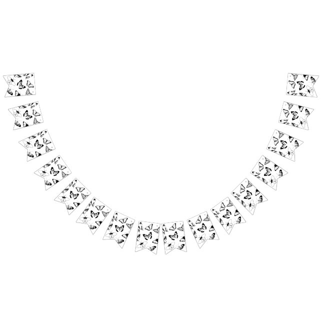 Banderines Banner de agrupamiento de Bodas de mariposas negra (Todo)