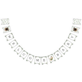 Banderines Banner de agrupamiento de pug Greenery Baby Shower