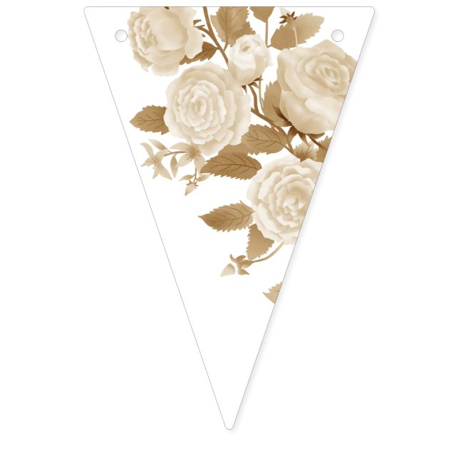 Banderines Banner de agrupamiento de Rosa de boda Monograma (Segunda bandera)