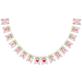 Banderines Banner de agrupamiento floral rosa y verde nostálg