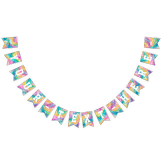 Banderines Banner de arcoiris y oro