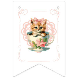 Banderines Banner de Baby Shower con arcos rosados y animales