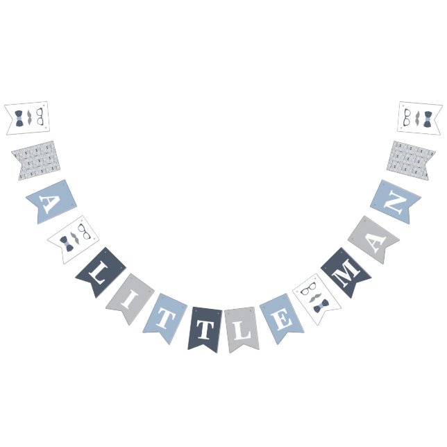 Banderines Banner de Baby Shower de Little Man (Todo)