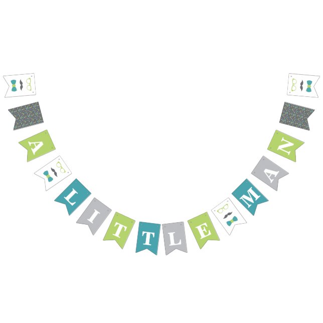 Banderines Banner de Baby Shower de Little Man (Todo)