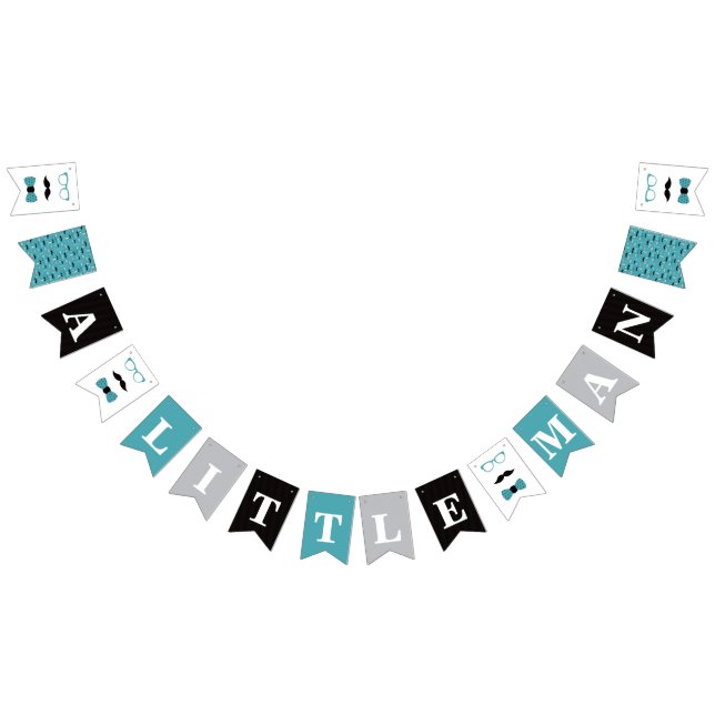 Banderines Banner de Baby Shower de Little Man (Todo)