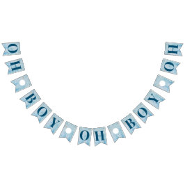 Banderines Banner de Baby Shower Oh Boy Blue