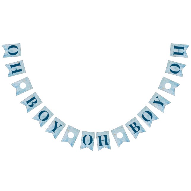 Banderines Banner de Baby Shower Oh Boy Blue (Todo)