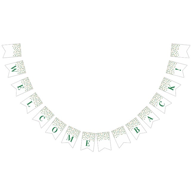 Banderines Banner de bienvenida Green Gold Confetti (Todo)