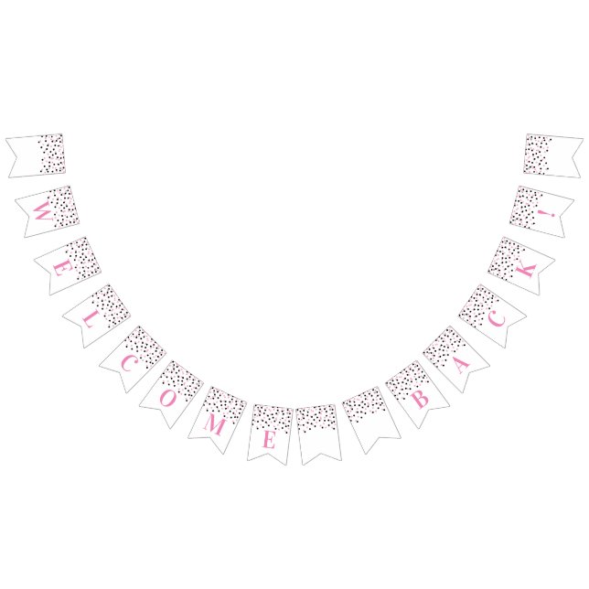 Banderines Banner de bienvenida negro rosado confetán (Todo)