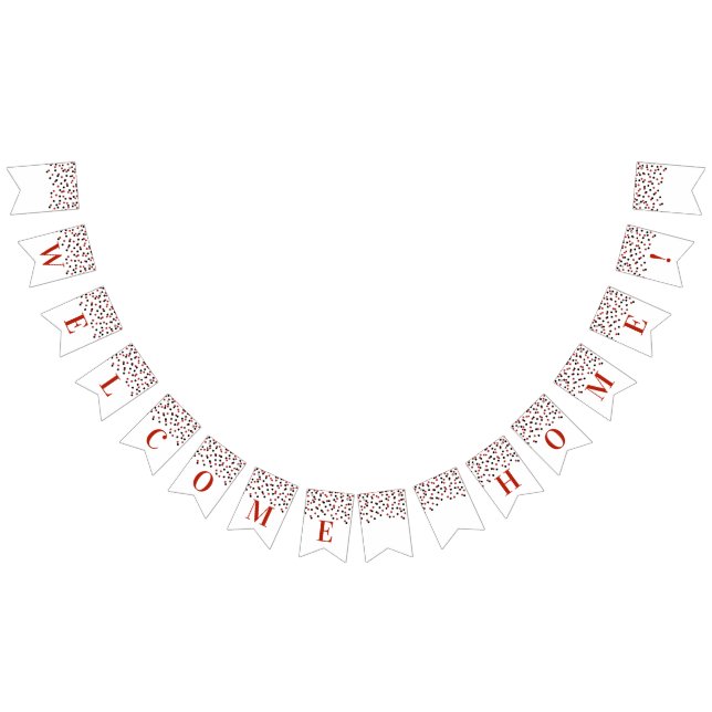 Banderines Banner de bienvenida rojo negro confetti (Todo)