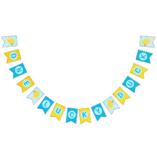 Banderines Banner de Bunging de Blue One Lucky Duck Hanging