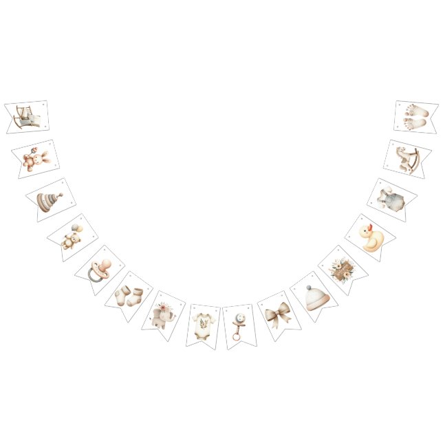 Banderines Banner de Bunting de Baby Shower neutro (Todo)