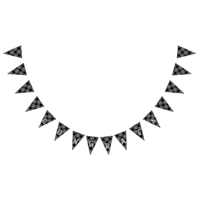 Banderines Banner de Bunting de Black Plaid (Todo)
