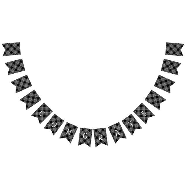 Banderines Banner de Bunting de Black Plaid (Todo)