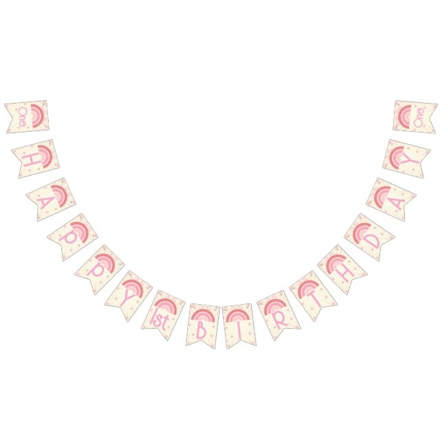 Banderines Banner de Bunting de cumpleaños con arco iris (Todo)