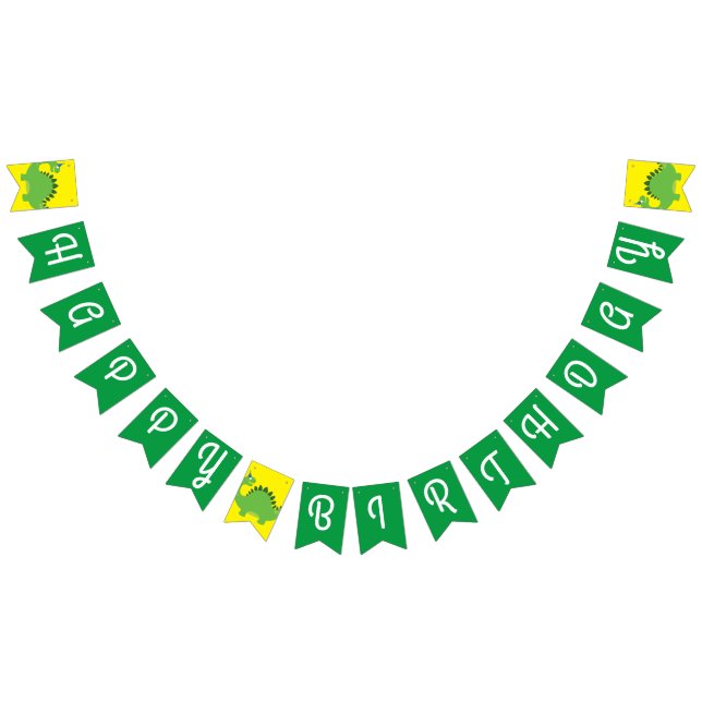 Banderines Banner de Bunting de Dinosaur Cute Happy Birthday (Todo)