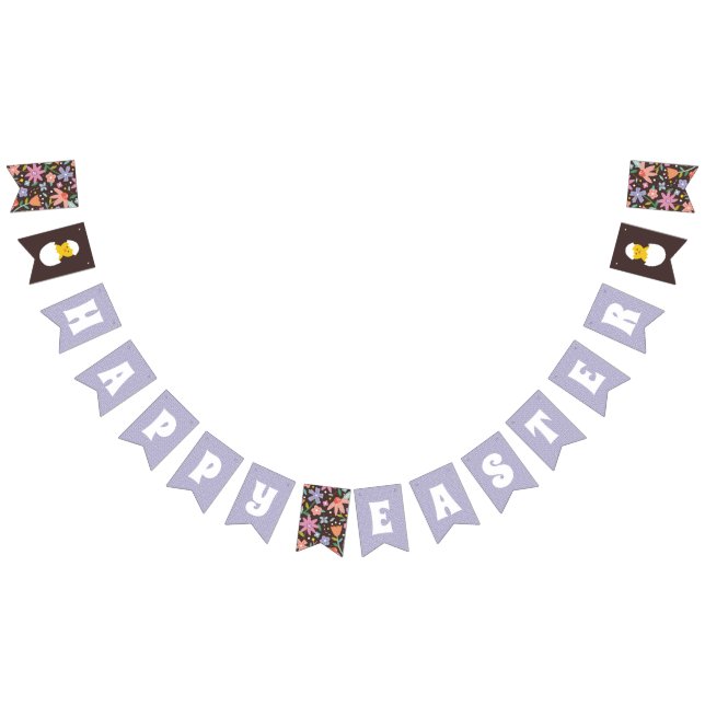 Banderines Banner de Bunting de Fiesta de Pascua Floral con s (Todo)