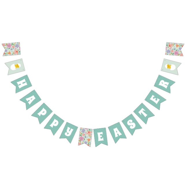 Banderines Banner de Bunting de Fiesta de Pascua Floral con s (Todo)