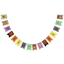 Banner de bunting de Halloween Kitten